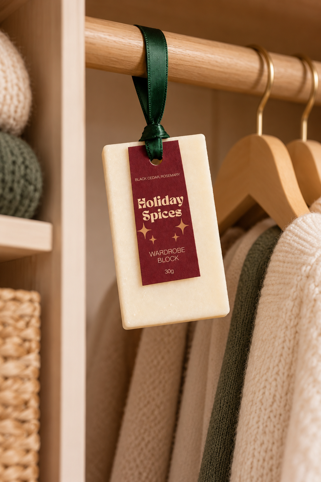 Bloc parfumé pour armoire épices de Noël