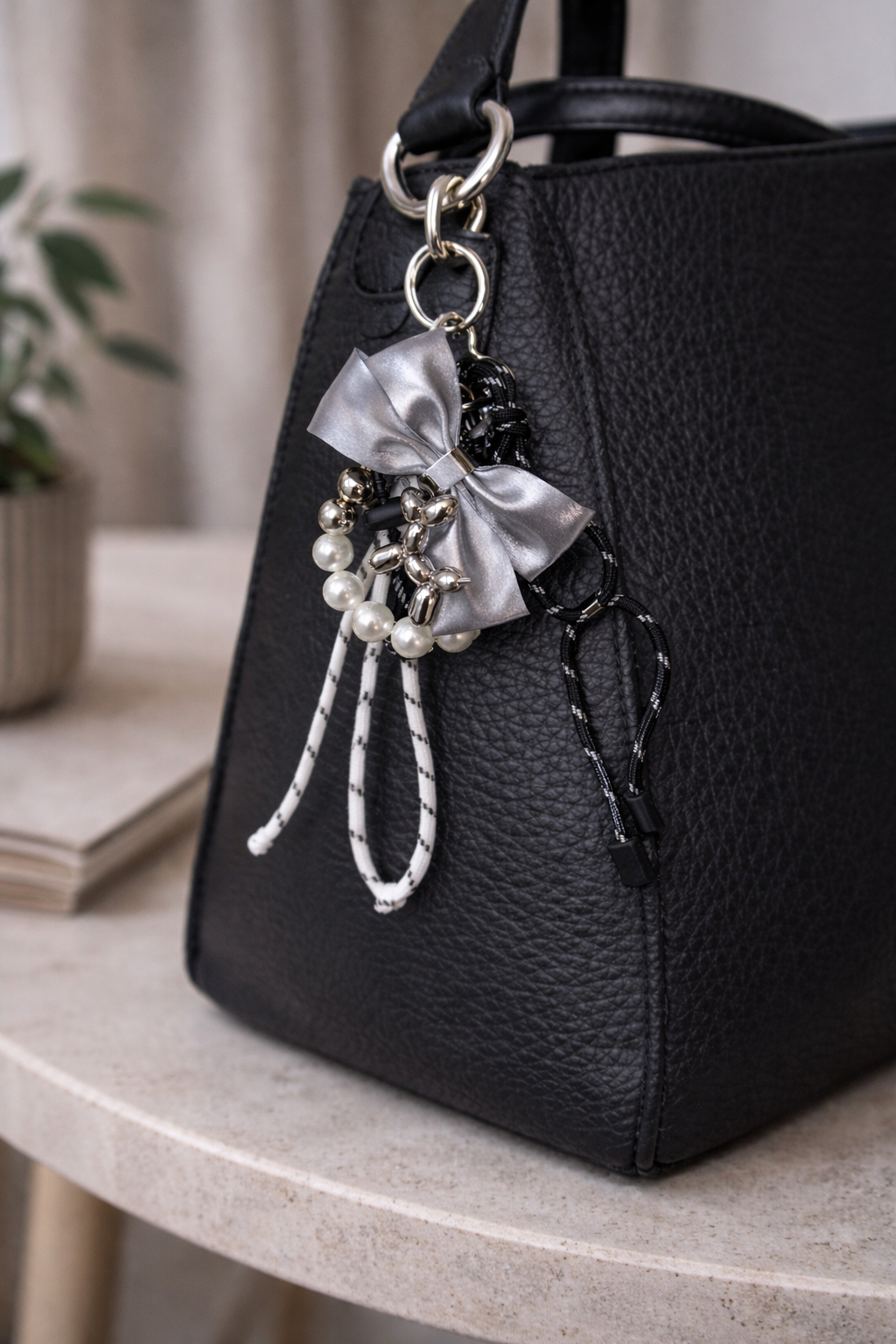 Porte-clés nœud et perles