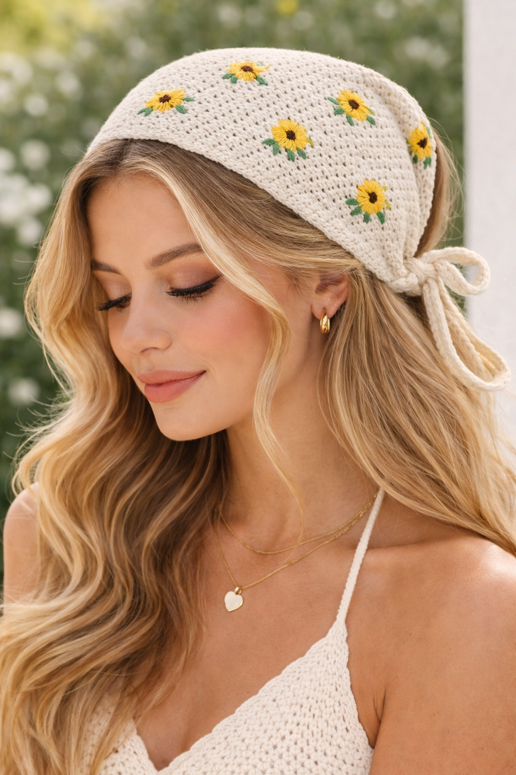 Bandana en crochet tournesol
