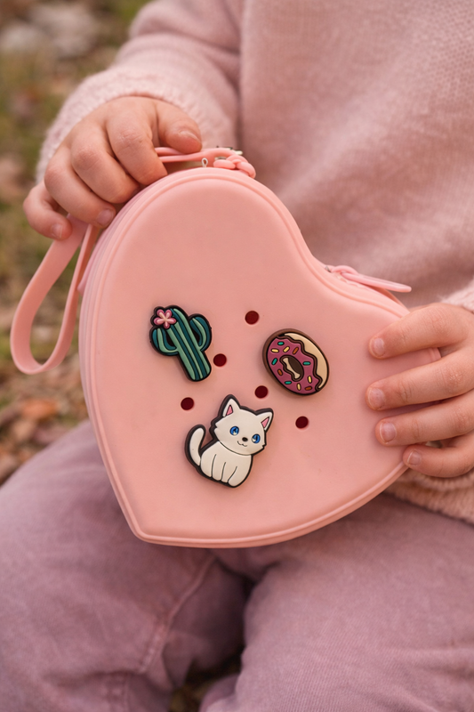 Pochette cœur rose à personnaliser