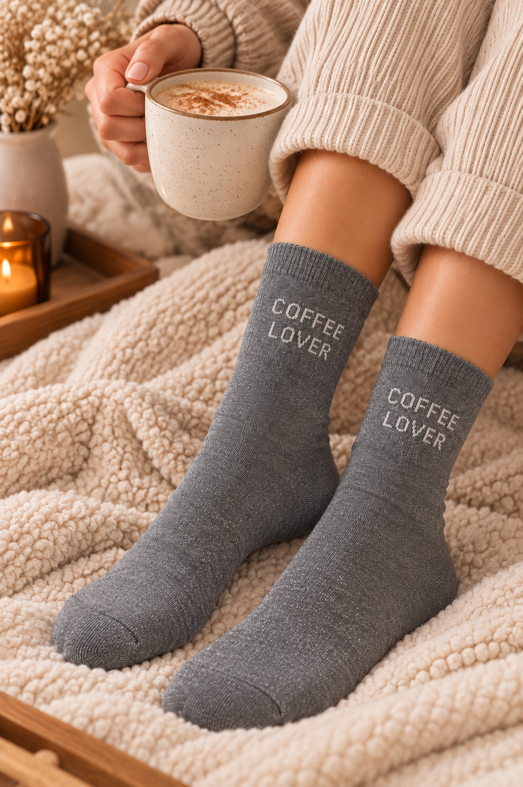 Chaussettes « COFFEE LOVER » pailletées