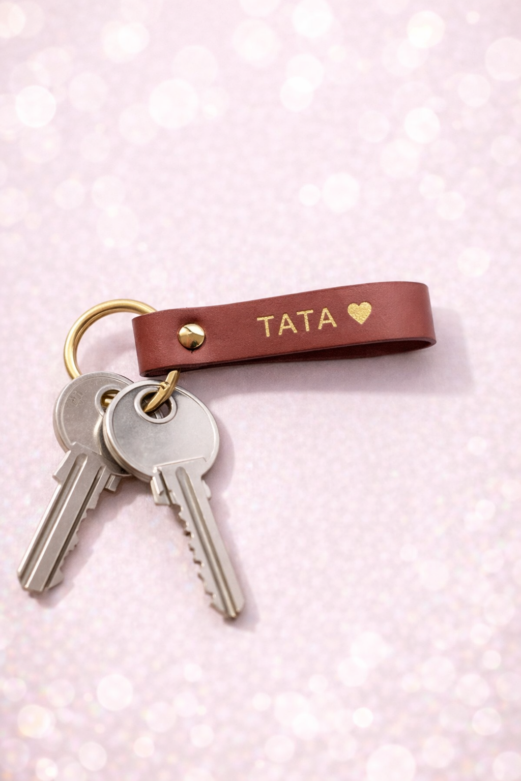 Porte-clés Tata vieux rose