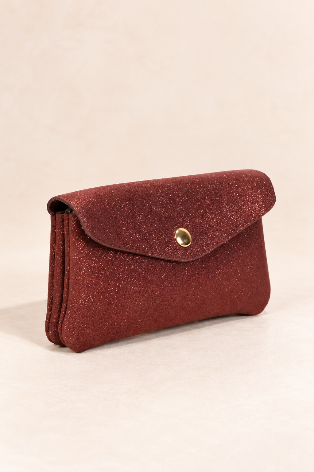 Pochette Bordeaux en Croûte de Cuir