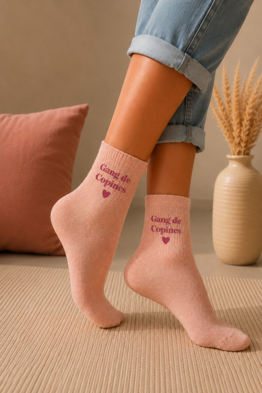 Chaussettes à paillettes " gang de copines "
