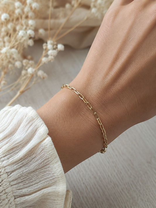 Bracelet chaîne en acier inoxydable doré