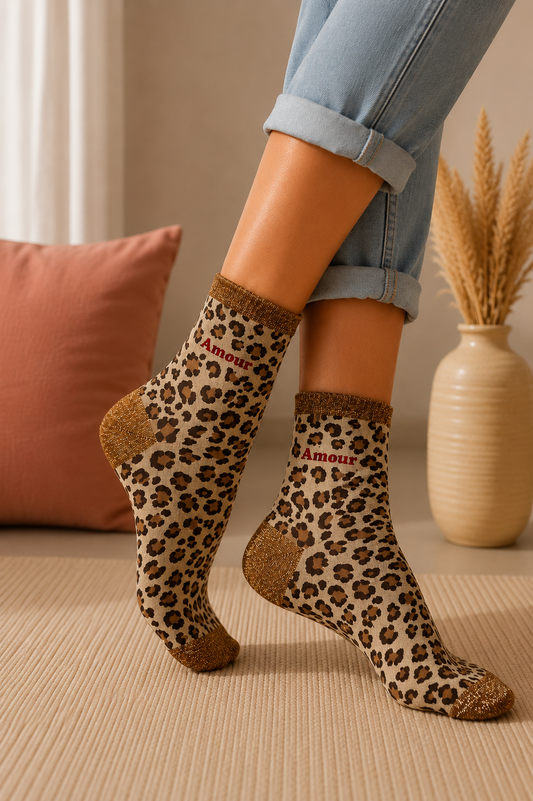 Chaussettes à paillettes " Amour "