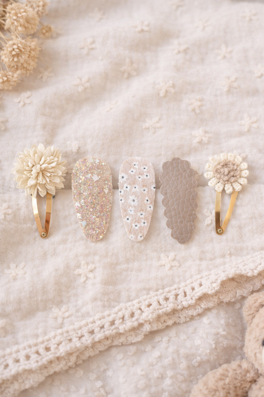 Lot de pinces cheveux fleuries enfant