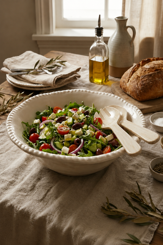 Plat à salade melaminé effet corde