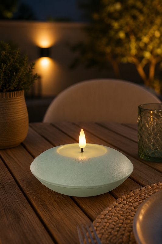 Bougie LED d'ambiance – Vert sauge