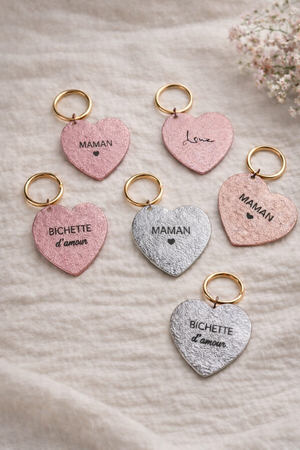 Porte-clés cœur gravé