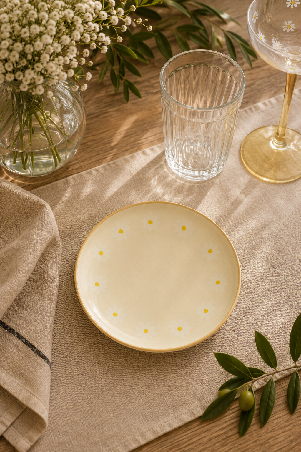Assiette plate marguerite 19 cm