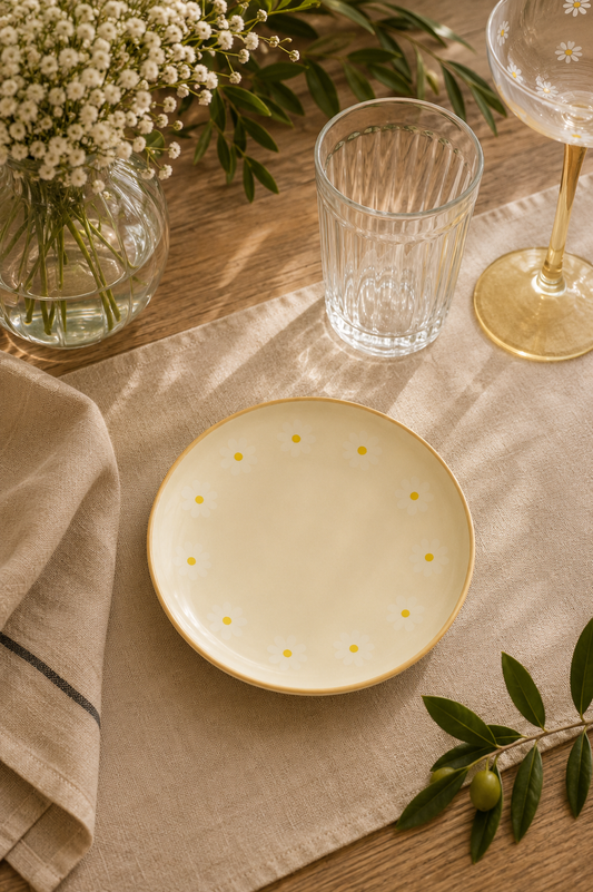 Assiette plate marguerite 19 cm