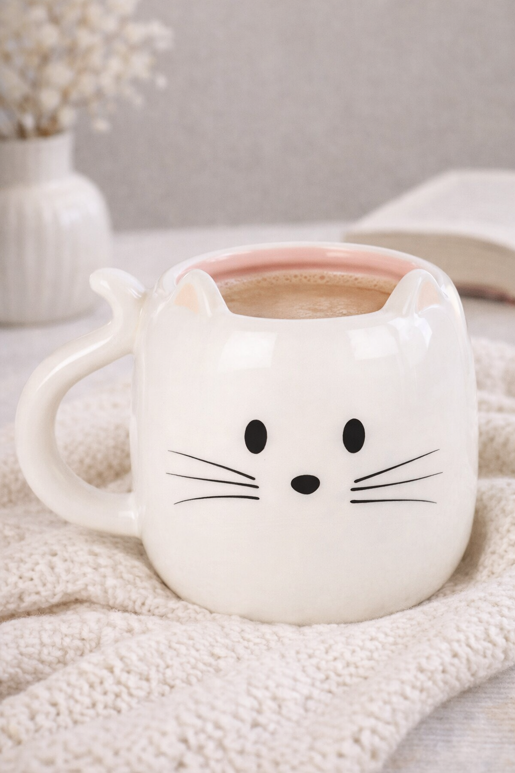 Mug chat blanc