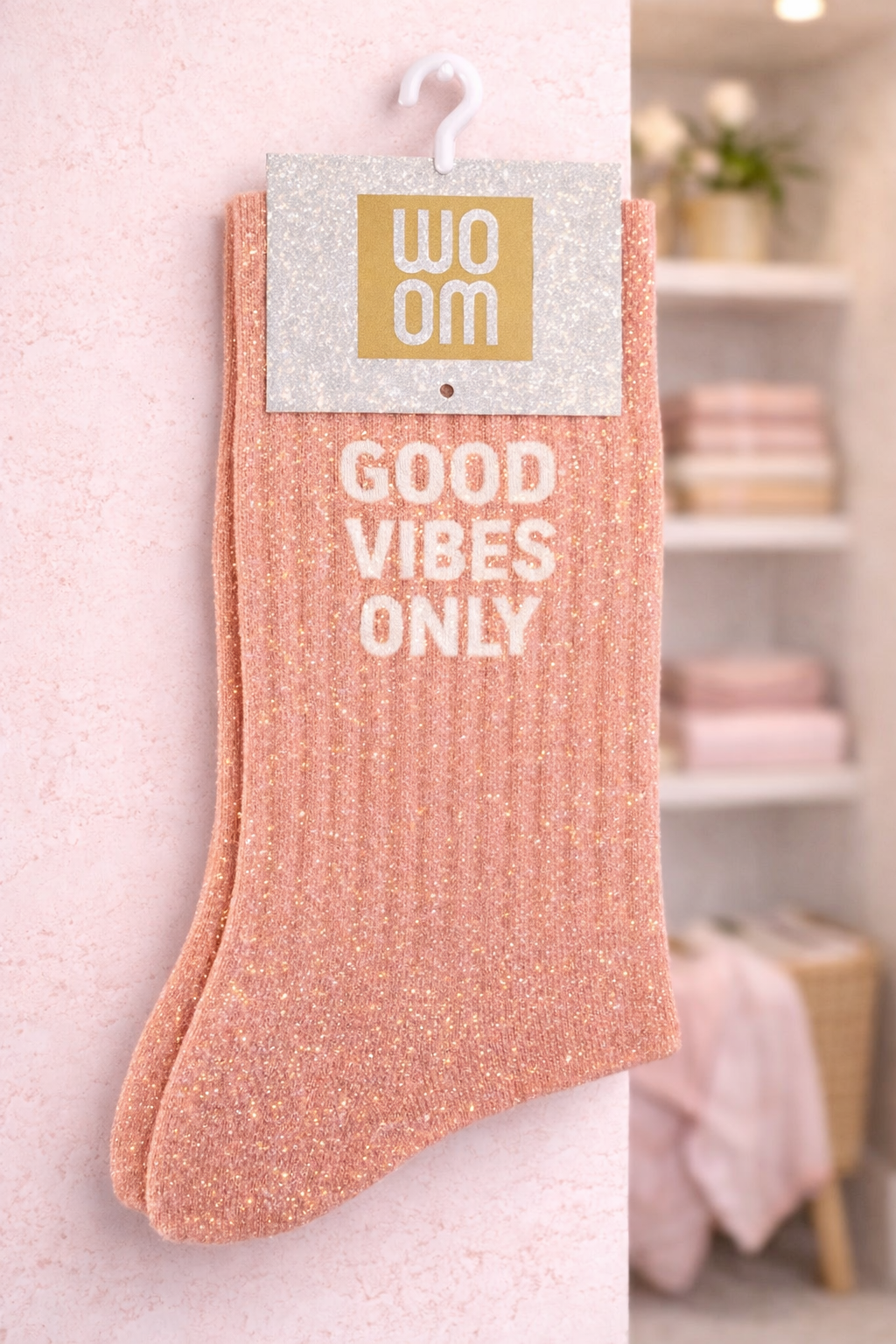 Chaussettes à paillettes " Good vibes only "