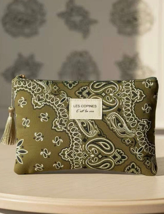Pochette bandanas kaki ou rose