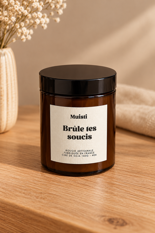 Bougie parfumée " Brûle tes soucis  " 150 g