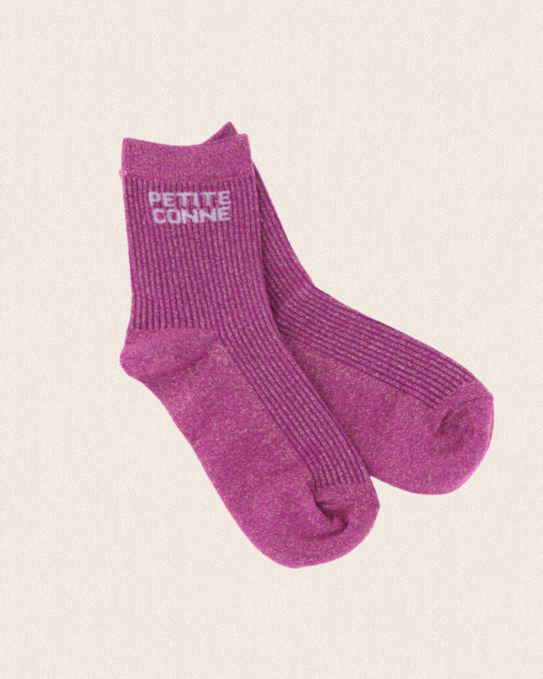Chaussettes pailletées à message