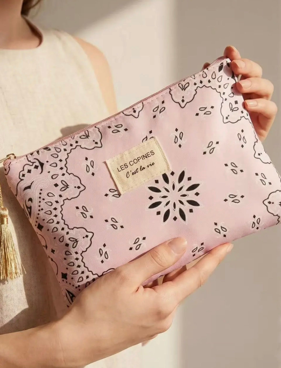 Pochette bandanas kaki ou rose