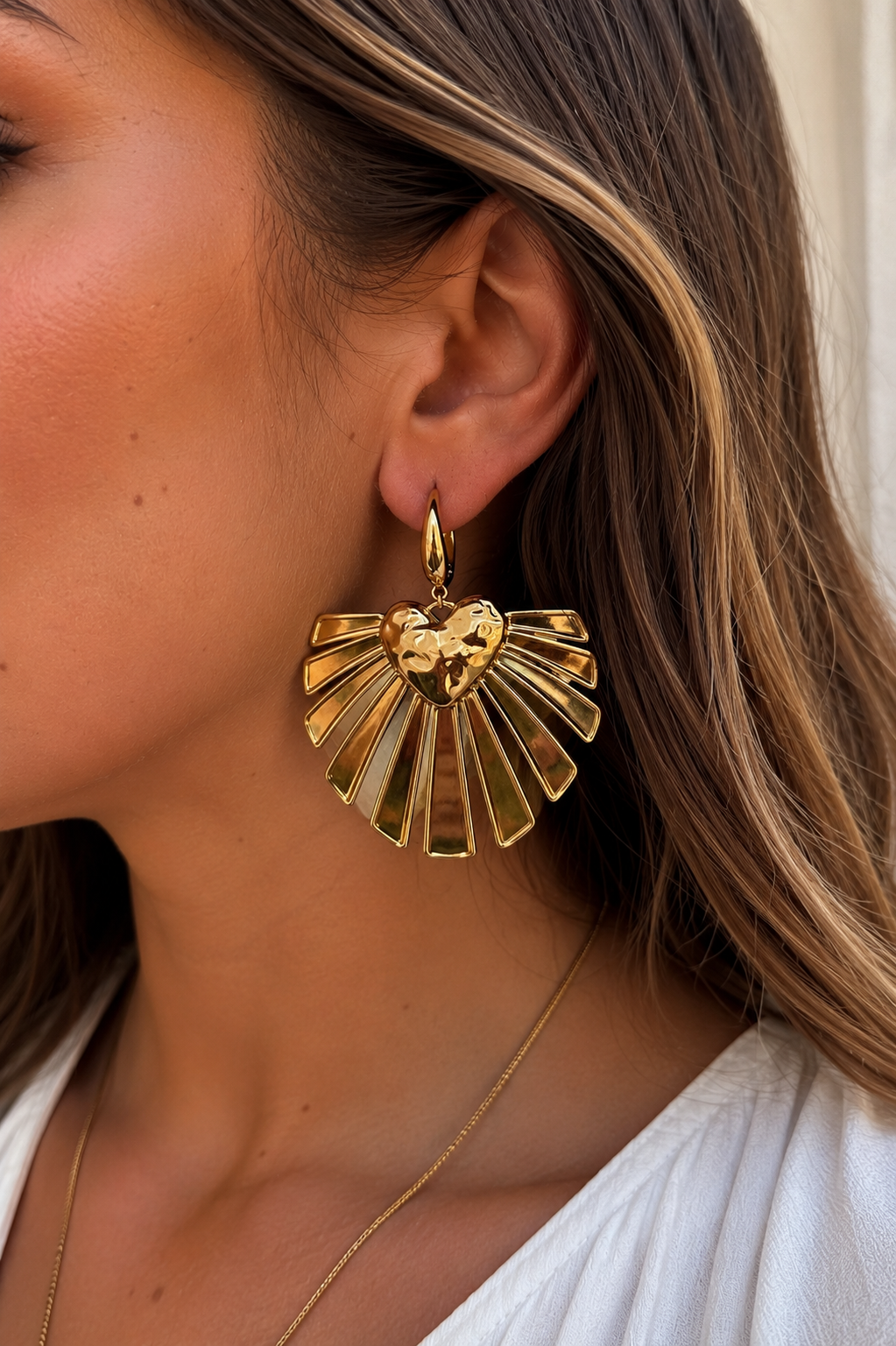Boucle d’oreille soleil cœur