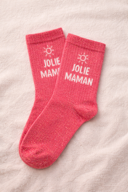 Chaussettes Jolie Maman pailletées
