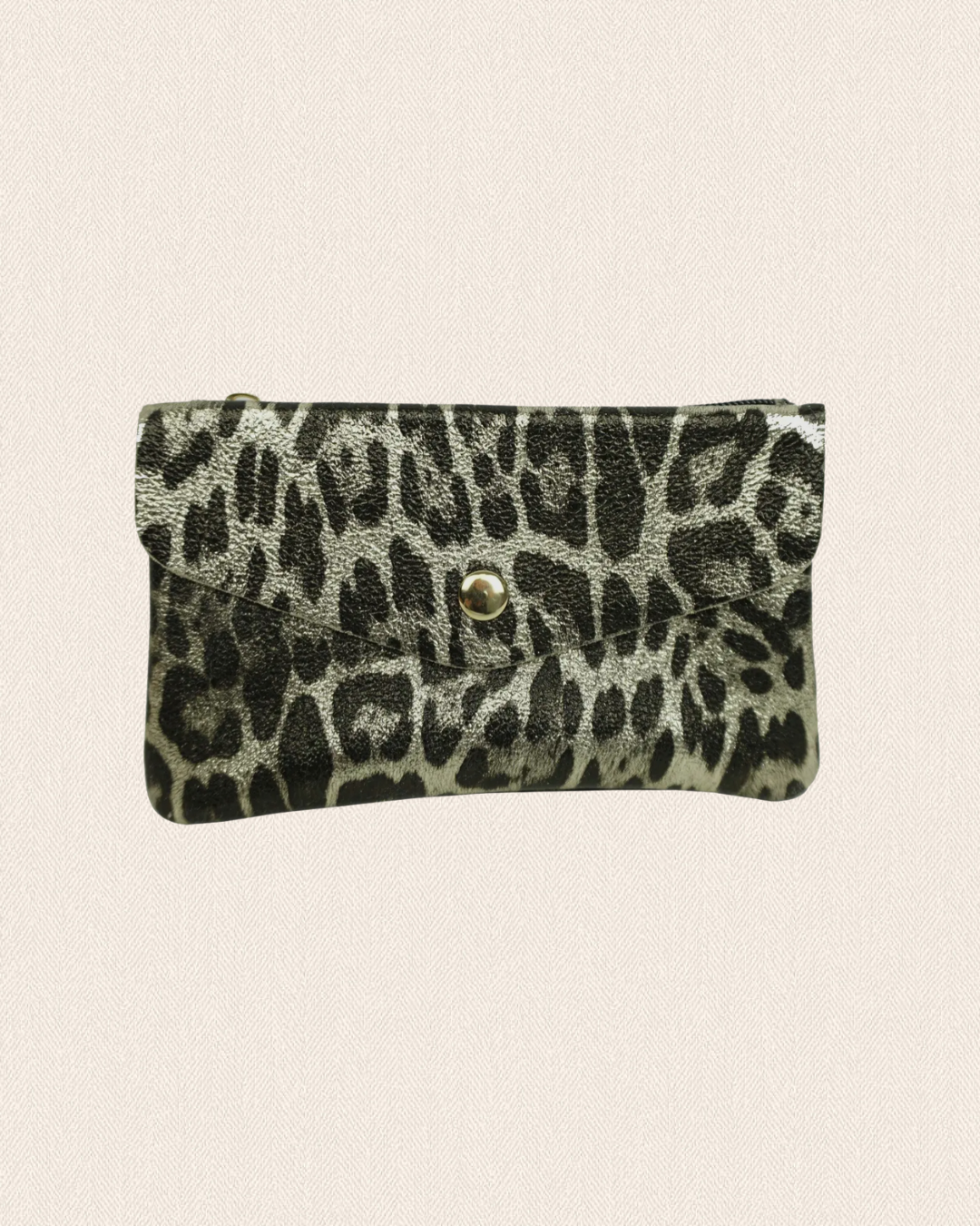 Portefeuille léopard doré brillant