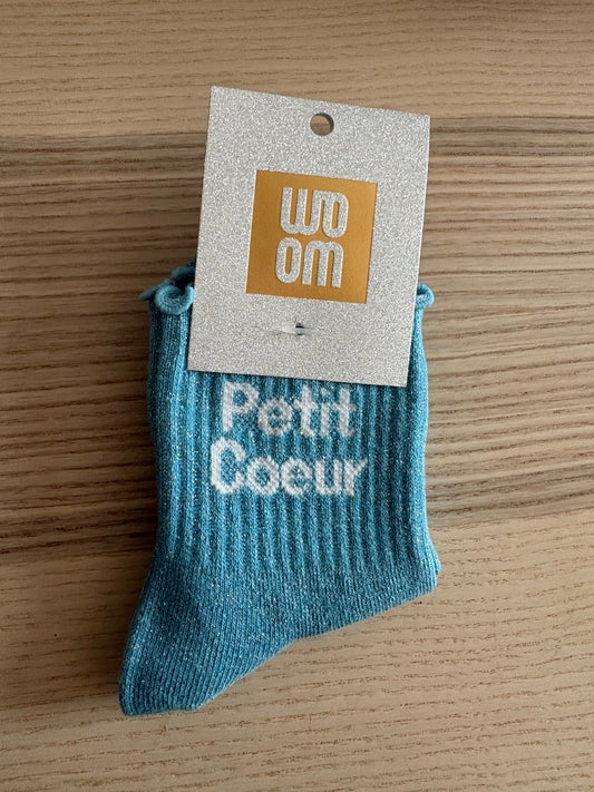 Chaussettes pailletées « Petit cœur » – Enfant