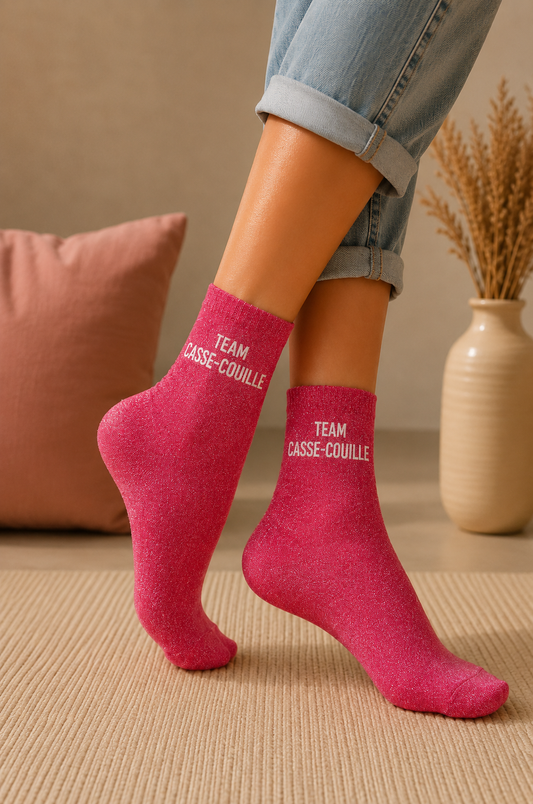 Chaussettes à paillettes " Team casse-couille "