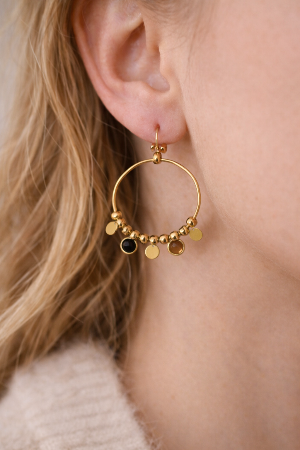 Boucles d’oreilles créoles dorées