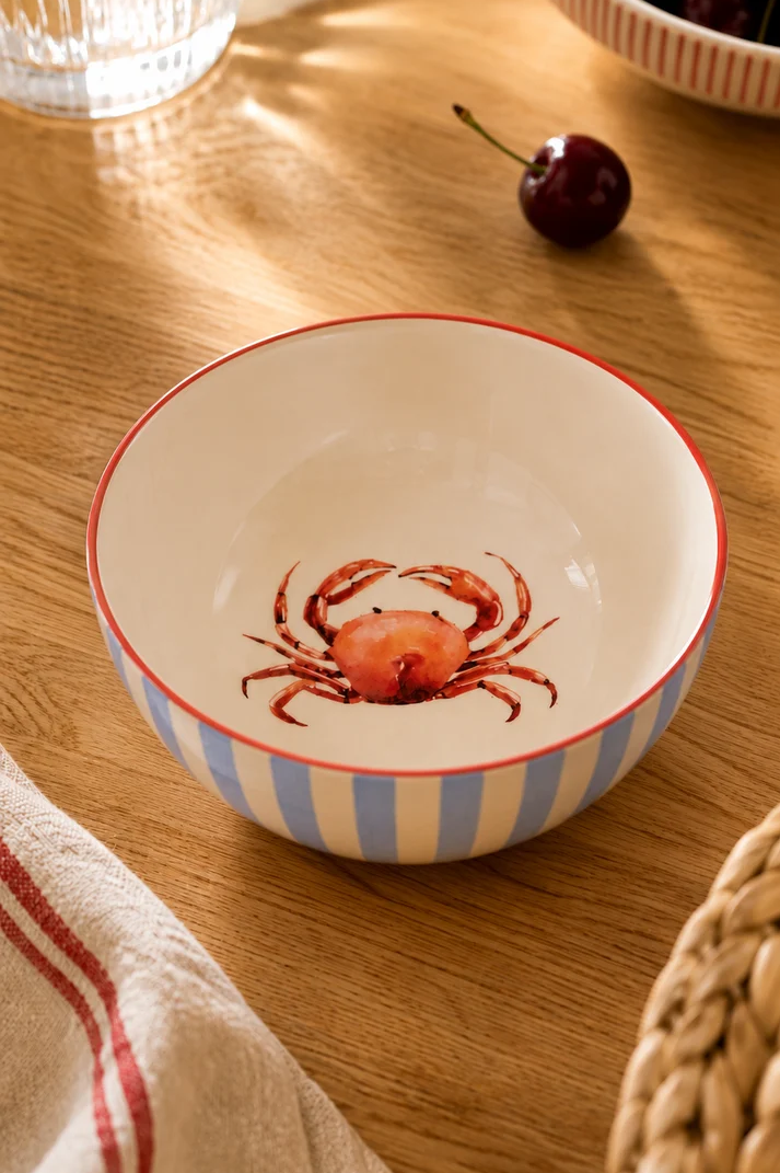 Bol Crabe Rayé Bleu