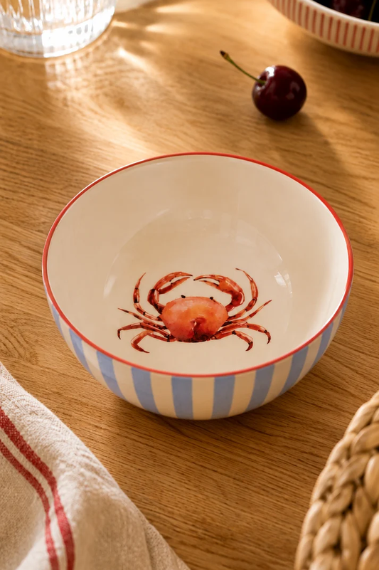 Bol Crabe Rayé Bleu