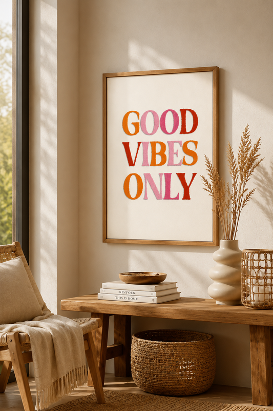 Décoration murale " good vibes only "
