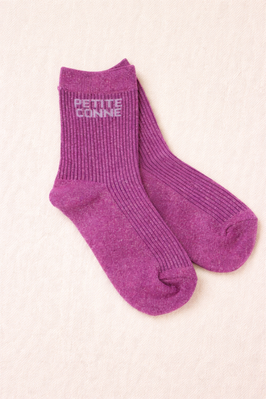Chaussettes pailletées à message