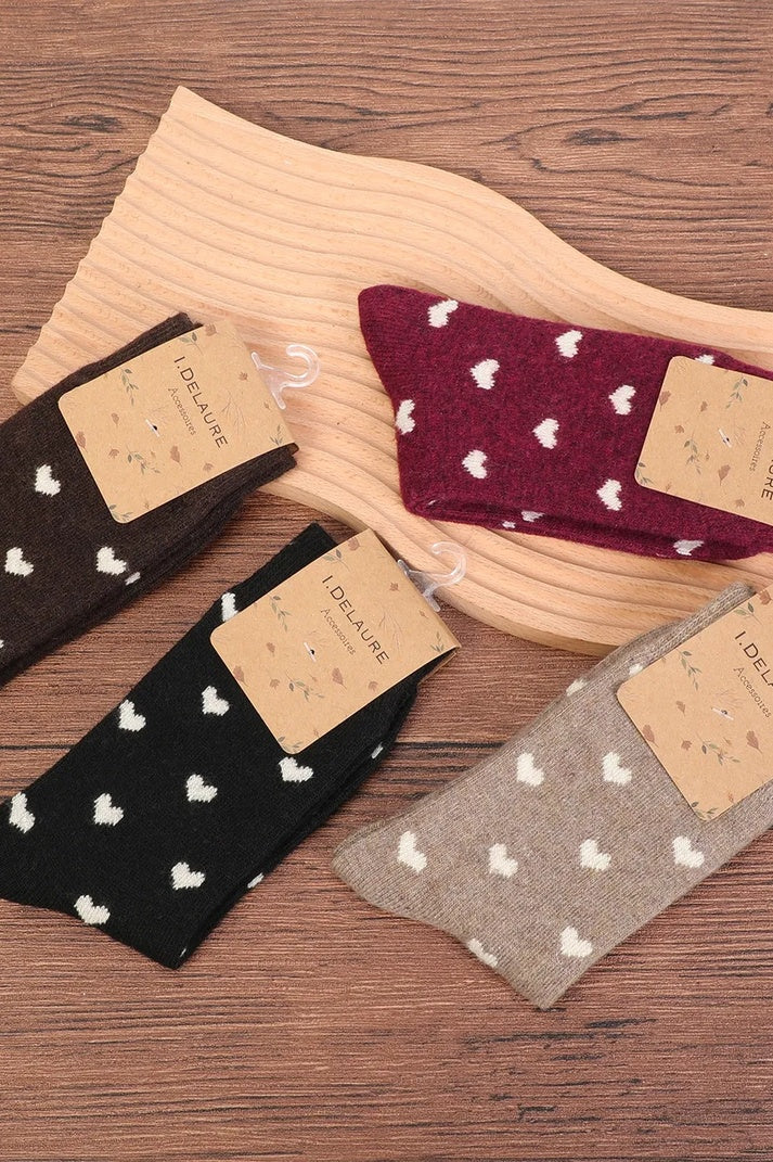 Chaussettes à petits cœurs – 4 coloris
