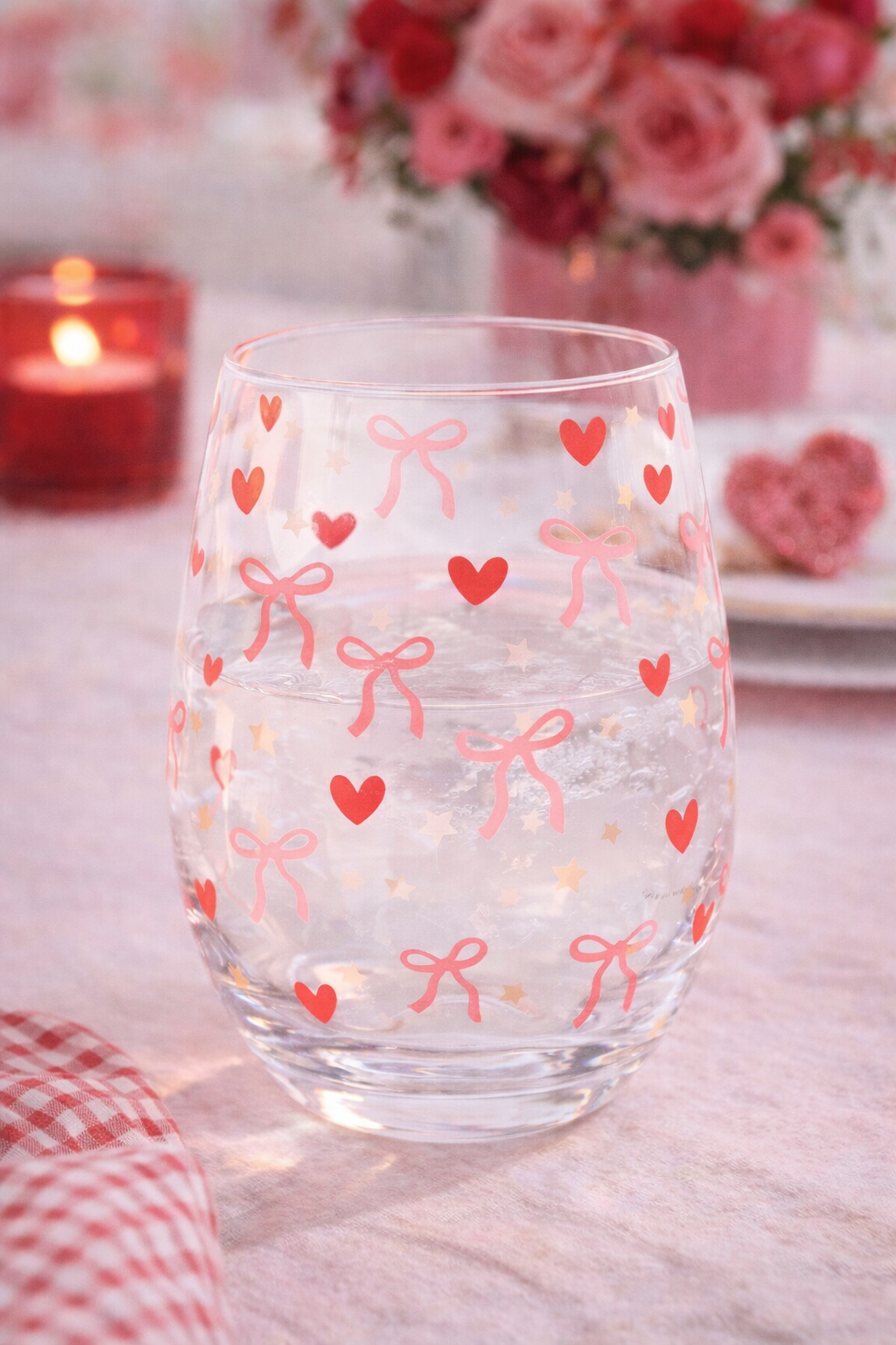 Verre cœurs et nœuds 🎀