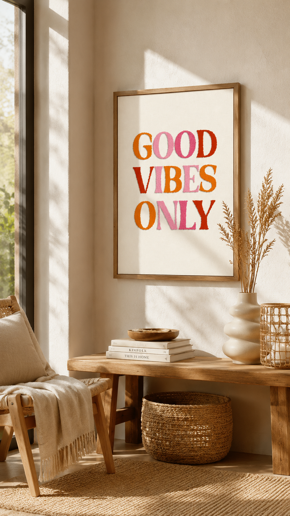 Décoration murale " good vibes only "