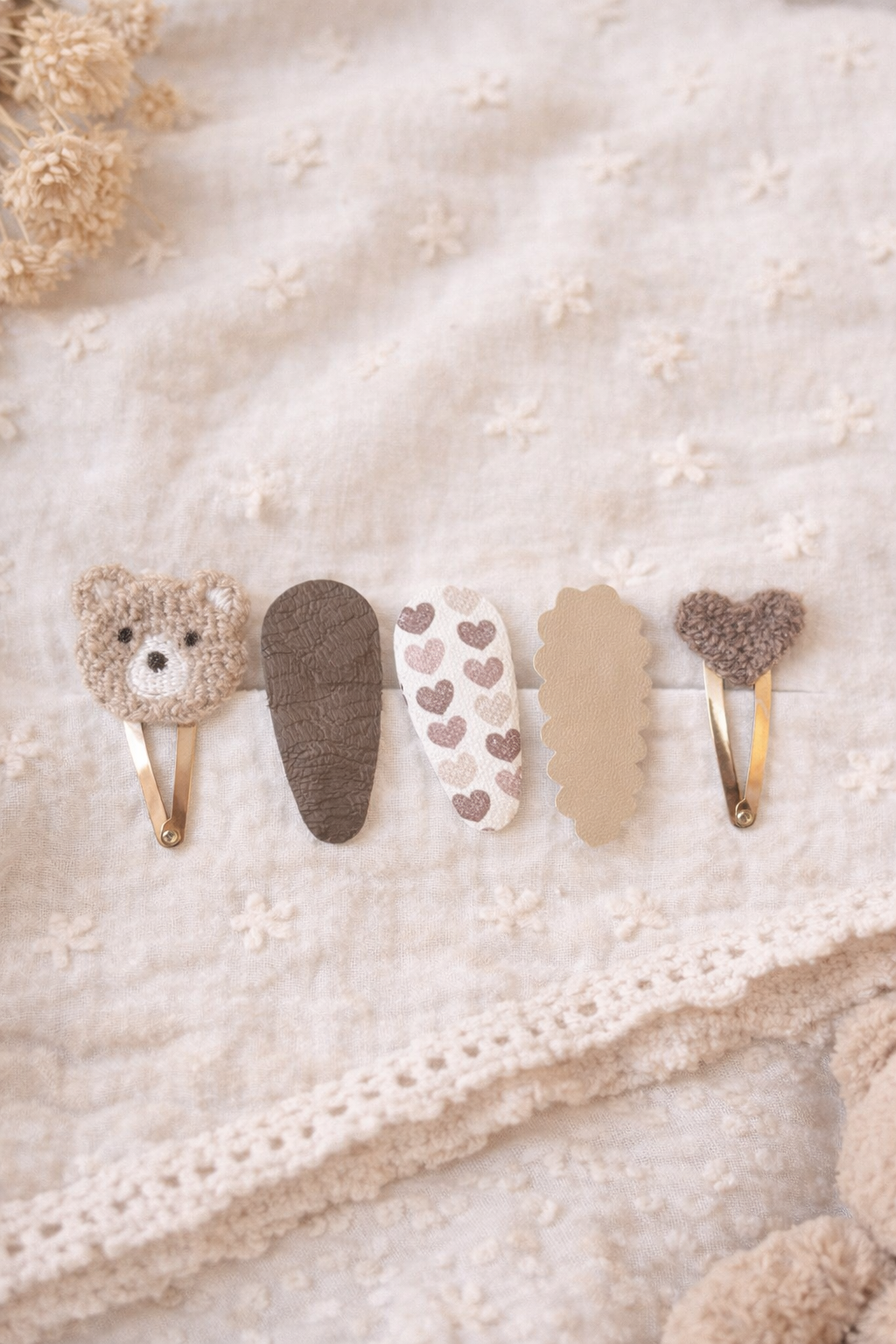 Lot de pinces cheveux teddy enfant