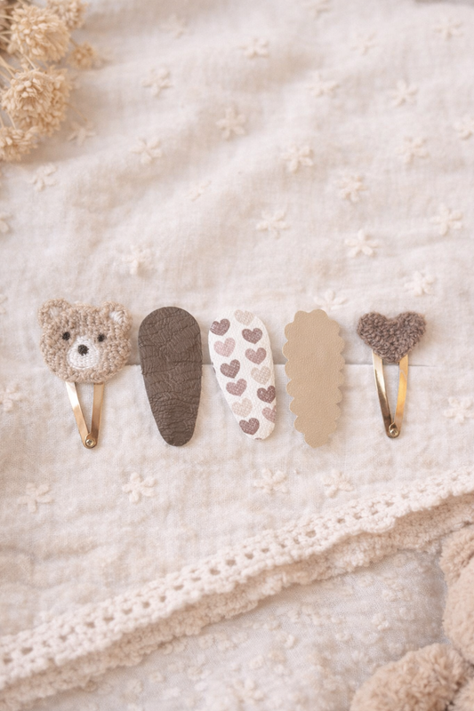Lot de pinces cheveux teddy enfant