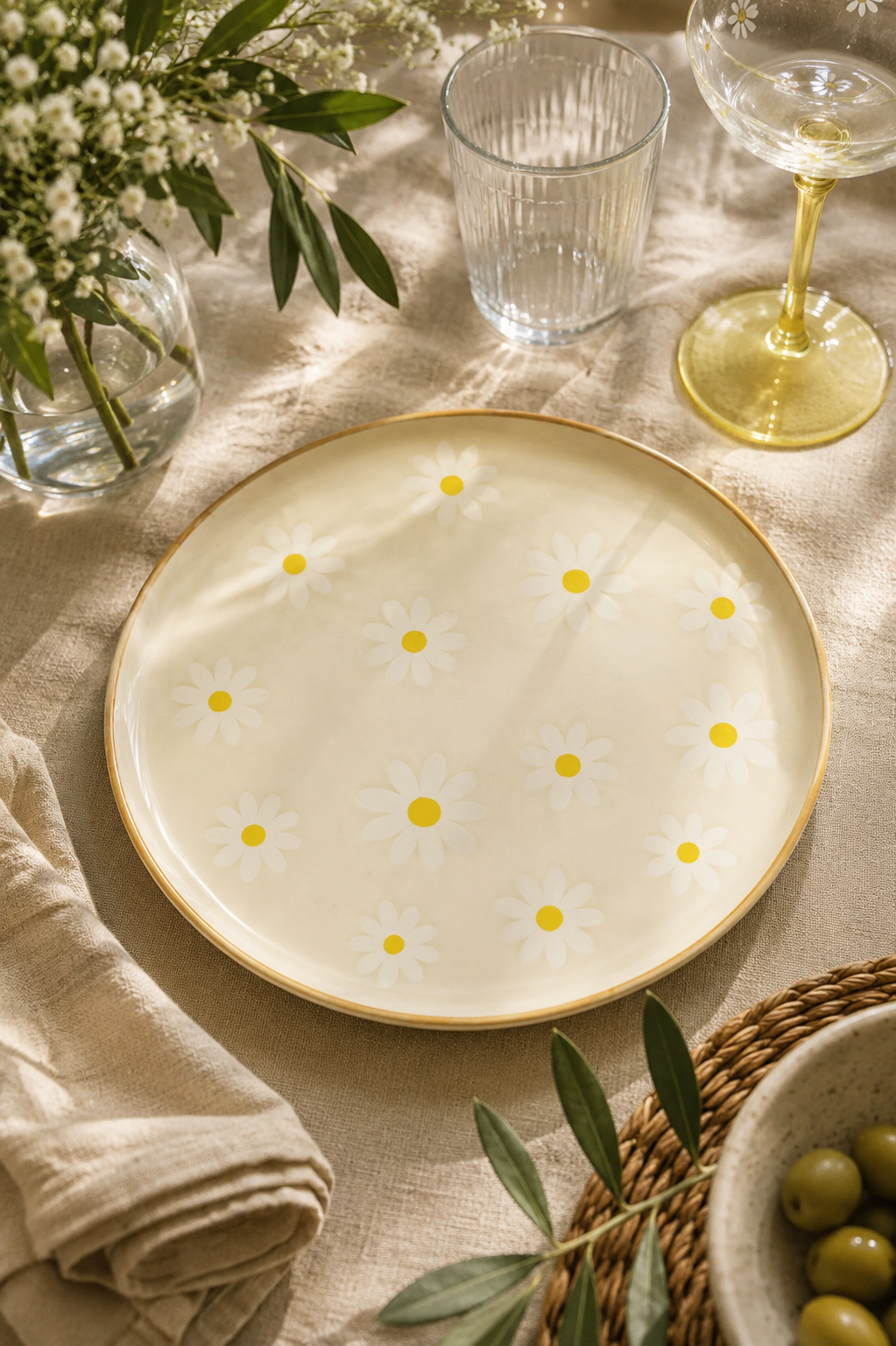 Assiette plate marguerite 26 cm