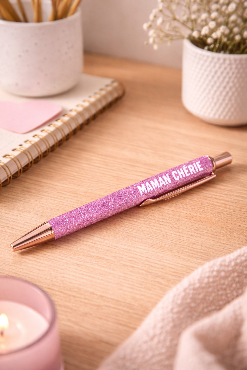 Stylo pailleté Maman chérie