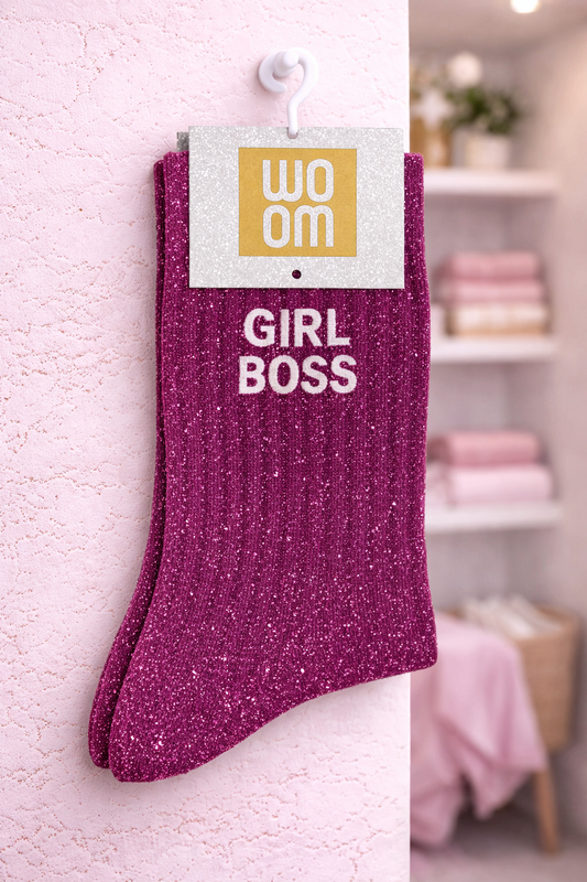 Chaussettes à paillettes " Girl Boss "