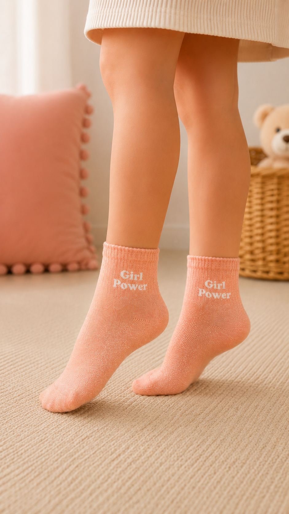 Chaussettes à paillettes enfant " Girl power "